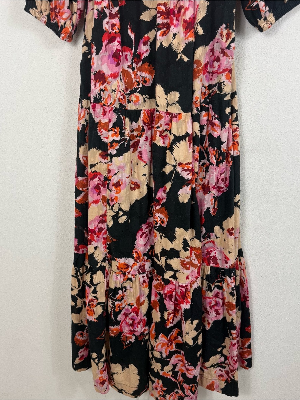 Anthropologie Blossom Maxi Dress Puff Sleeve V Neck Black Garden Party Small - Picture 6 of 10